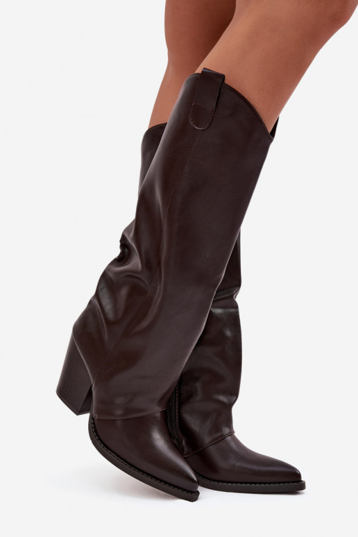 opInarmen laarzen coInboystijl met hakken van ecoleer CzekoladoIne Het heeftvine opInarmen laarzen coInboystijl met hakken van ecoleer CzekoladoIne Het heeftvine