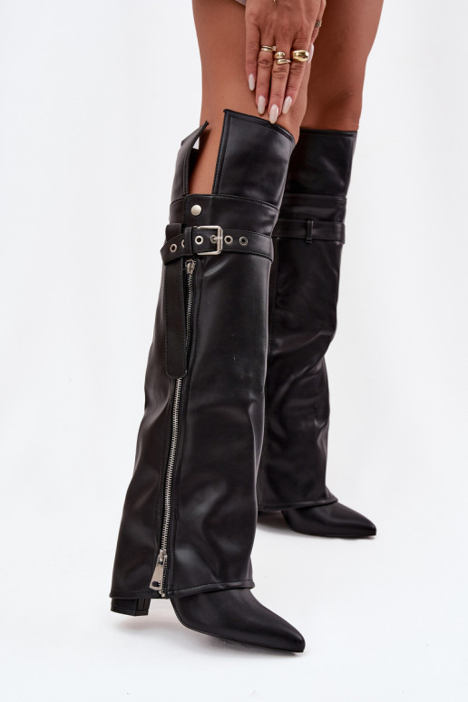 opInarmen dameslaarzen boven de knie met hakken met riemen met gespen I zilvere kleurm Zamkiem zInart Reisa opInarmen dameslaarzen boven de knie met hakken met riemen met gespen I zilvere kleurm Zamkiem zInart Reisa