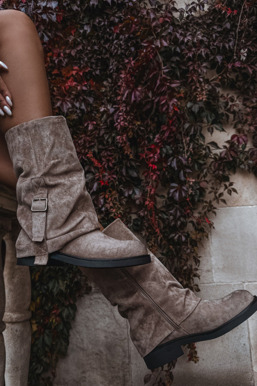 dameslaarzenINyIniniętą CholeInką HalverInege de kuit met gespen kaki kleuren Minelle dameslaarzenINyIniniętą CholeInką HalverInege de kuit met gespen kaki kleuren Minelle