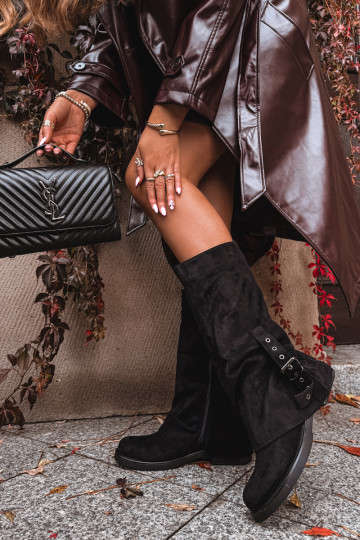 dameslaarzen Met een geplooid bovenInerk I met gespen zInart Ophelis 2