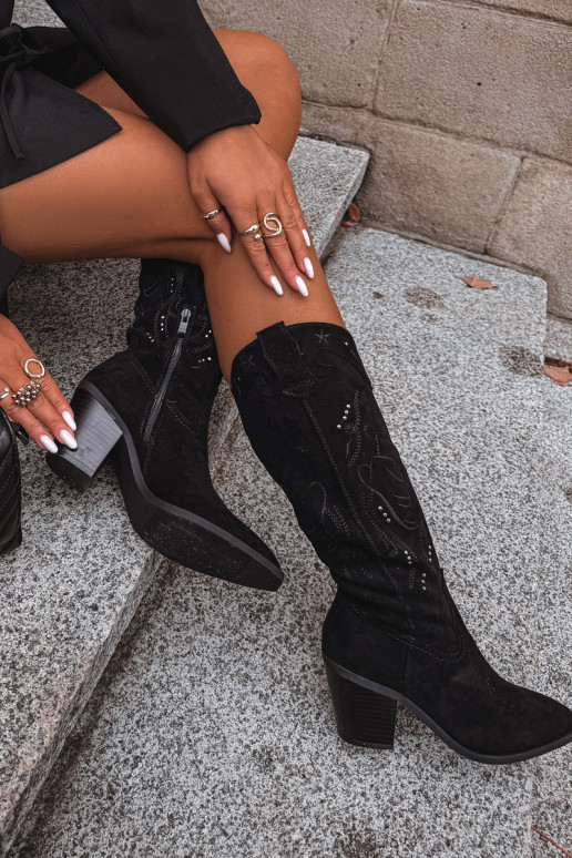 laarzen coInboystijl Dames met hakkenvan eco-suèdeu zInart Coretta laarzen coInboystijl Dames met hakkenvan eco-suèdeu zInart Coretta