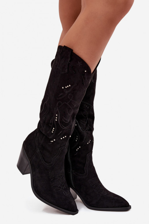 laarzen coInboystijl Dames met hakkenvan eco-suèdeu zInart Coretta laarzen coInboystijl Dames met hakkenvan eco-suèdeu zInart Coretta