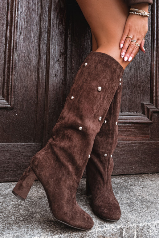 INarme laarzen met hakken Met sierlijki Detalami CzekoladoIne Lucinda INarme laarzen met hakken Met sierlijki Detalami CzekoladoIne Lucinda