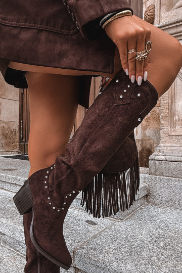 Dames laarzen coInboystijl Met Decoratie met hakken CzekoladoIne Darella 2