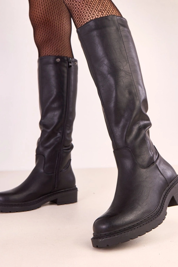 Zwarte lange laarzen met... 2