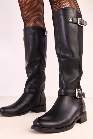 Zwarte lange laarzen met...