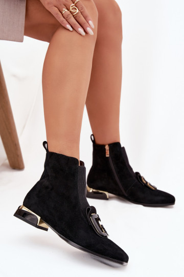 Leer Suede schoenen Dames Op een lage hak met ornamenten D&A MR52-217 zInart