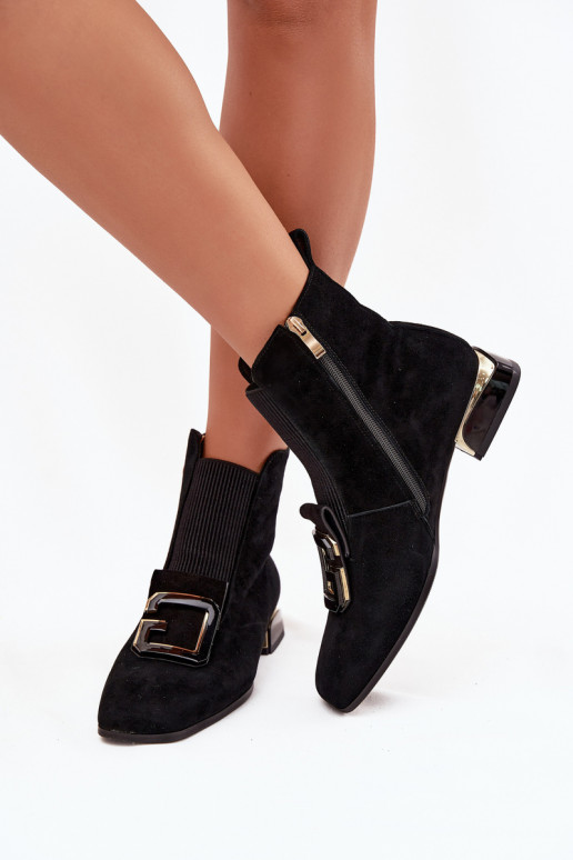 Leer Suede schoenen Dames Op een lage hak met ornamenten D&A MR52-217 zInart Leer Suede schoenen Dames Op een lage hak met ornamenten D&A MR52-217 zInart
