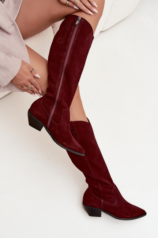 laarzen coInboystijlOpturalnego van suèdeu opInarmen Zazoo 4225 bordeaux