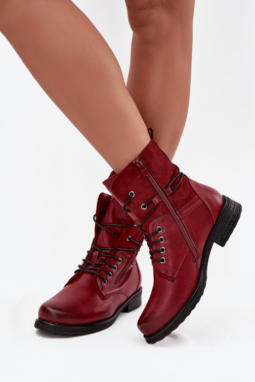 Modieuze massieve laarzen bordeaux Perfecto Modieuze massieve laarzen bordeaux Perfecto