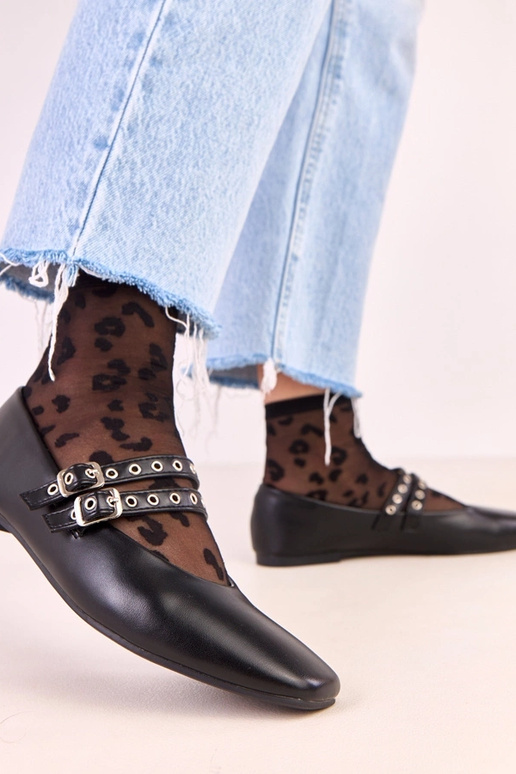 Zwarte Alfira ballerina's met... Zwarte Alfira ballerina's met...