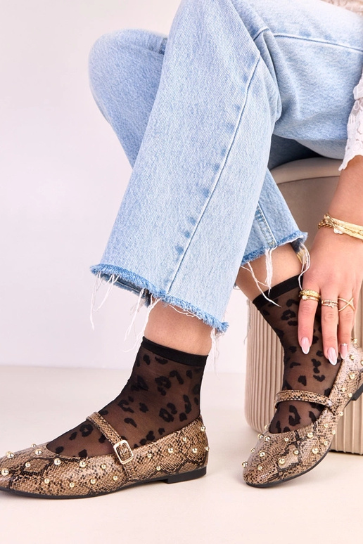 Bruine Selena ballerina's met...