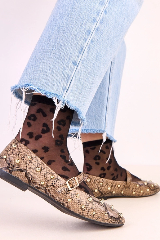 Bruine Selena ballerina's met...