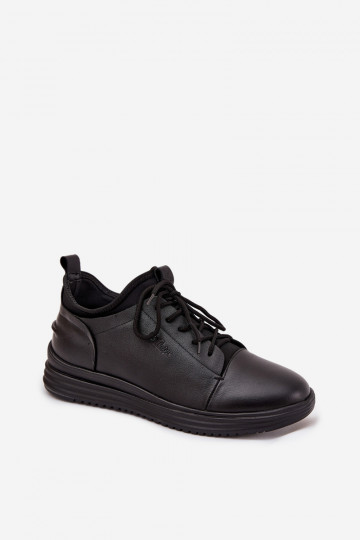 Heren leren schoenen Lee Cooper LCJ-26-33-3964 zwarte kleur