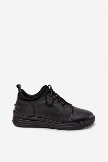Heren leren schoenen Lee Cooper LCJ-26-33-3964 zwarte kleur 2