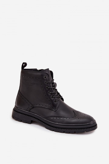 Heren leren laarzen Lee Cooper LCJ-25-33-3961 zwarte kleur