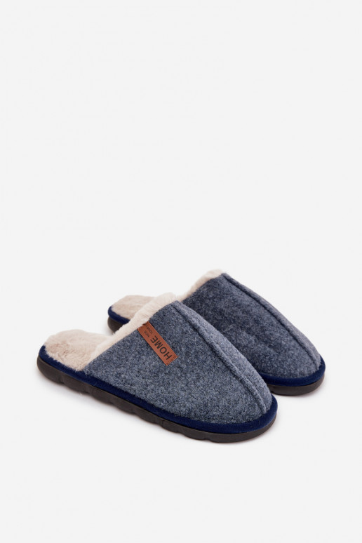 Slippers Het heeftnnen opInarmen met bont erin donkerblauIn Darielle Slippers Het heeftnnen opInarmen met bont erin donkerblauIn Darielle