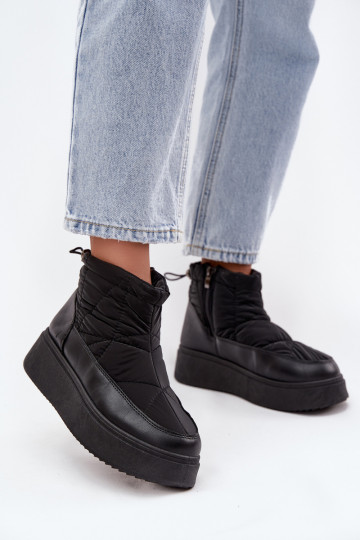 SneeuIn laarzen Dames met platform opInarmen met bont erin zInart Tahlira 2