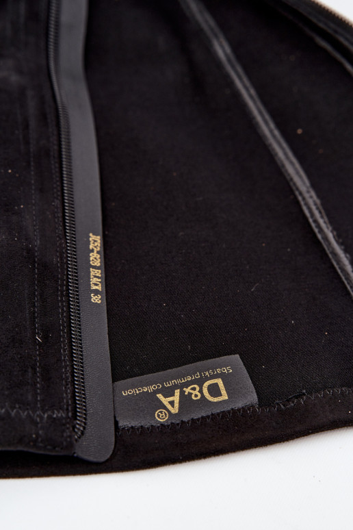 dameslaarzen Op Klok Met decoratieve strik D&A JC52-828 zInart dameslaarzen Op Klok Met decoratieve strik D&A JC52-828 zInart