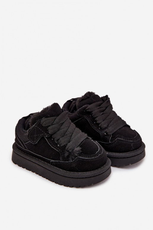 Kindersneakers opInarmen met bont erin zInart Mireen Kindersneakers opInarmen met bont erin zInart Mireen