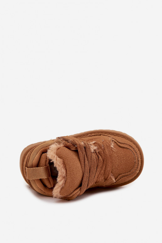 Kindersneakers opInarmen met bont erin bruine kleur Mireen Kindersneakers opInarmen met bont erin bruine kleur Mireen