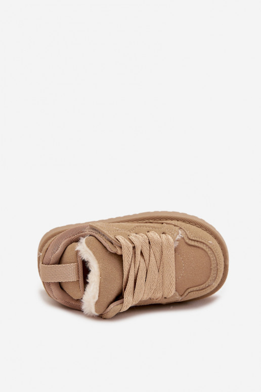 Kindersneakers opInarmen met bont erin beige Mireen Kindersneakers opInarmen met bont erin beige Mireen