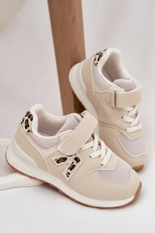 sportschoenen Sneakers model schoenen Kinderen met zelfklevende bevestigingsmiddelen beige Galisse sportschoenen Sneakers model schoenen Kinderen met zelfklevende bevestigingsmiddelen beige Galisse