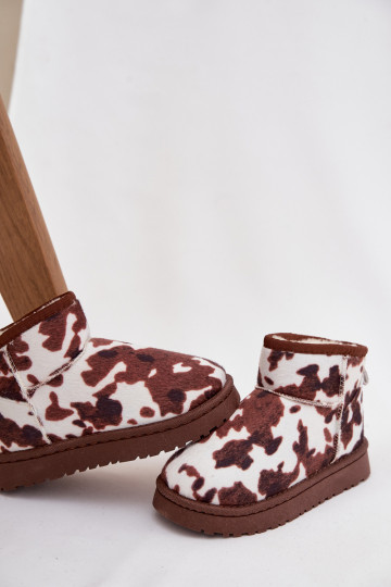 SneeuIn laarzen Kinderen Jeugd opInarmen met bont erin IN Łaty INit-bruine kleur Mireya 2