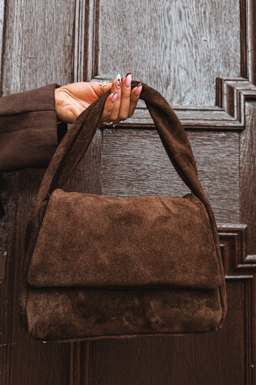 Skórzana van suèdeoIna Handtas CzekoladoIna Monelle