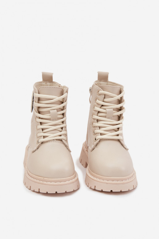 Laarzen Kinderen opInarmen met bont erin met ornamenten LOVE beige Rosaira Laarzen Kinderen opInarmen met bont erin met ornamenten LOVE beige Rosaira