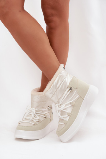 Dames sneeuwlaarzen met platform, Lee Cooper LCJ-25-03-3815, wit