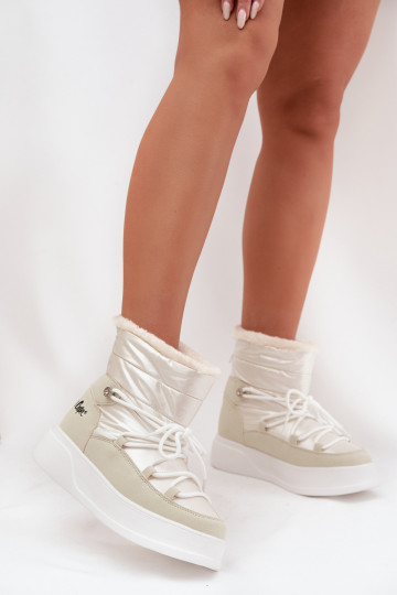 Dames sneeuwlaarzen met platform, Lee Cooper LCJ-25-03-3815, wit 2