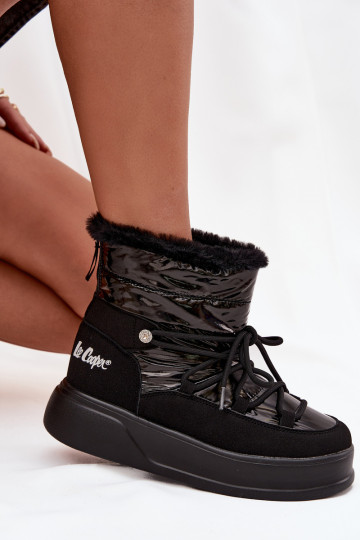 Dames sneeuwlaarzen met platform, Lee Cooper LCJ-25-03-3814, zwart