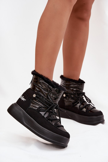 Dames sneeuwlaarzen met platform, Lee Cooper LCJ-25-03-3814, zwart 2