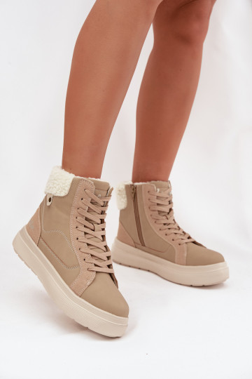 Dames winterlaarzen met voering, Lee Cooper LCJ-25-01-3736, zandkleur 2