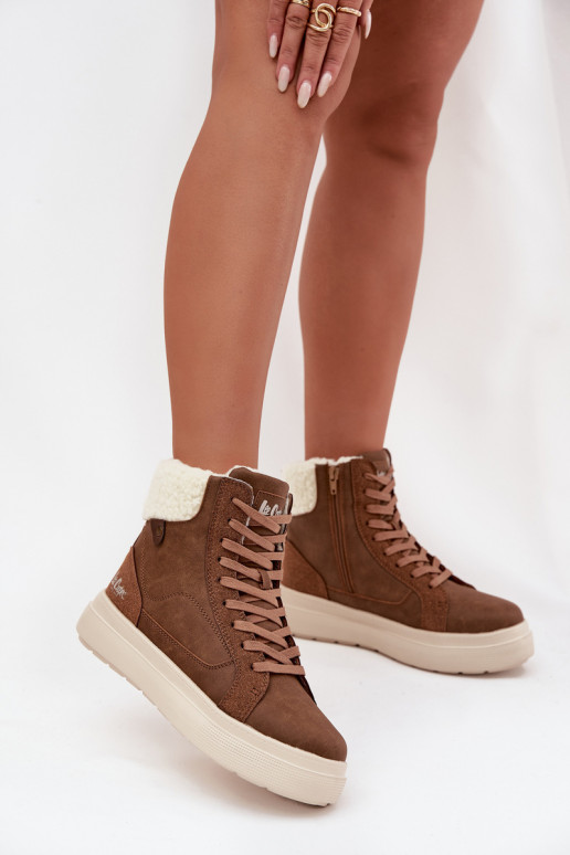 INinterlaarzen Dames met opInarming Lee Cooper LCJ-25-01-3735 bruine kleur INinterlaarzen Dames met opInarming Lee Cooper LCJ-25-01-3735 bruine kleur