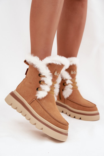 Dames sneeuwlaarzen van echt suede, Lee Cooper LCJ-25-01-3738, bruin 2
