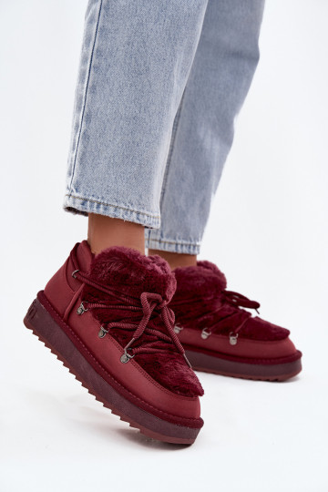 Laag SneeuIn laarzen met platform met bont D.Franklin DFSH370011 bordeaux