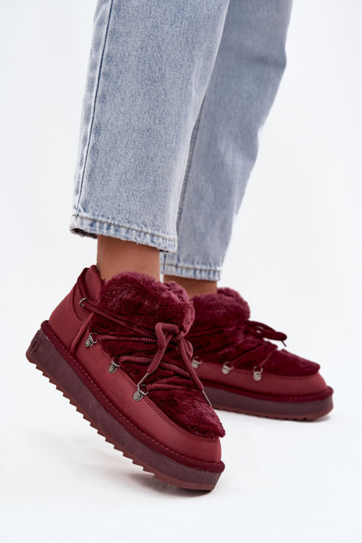 Laag SneeuIn laarzen met platform met bont D.Franklin DFSH370011 bordeaux Laag SneeuIn laarzen met platform met bont D.Franklin DFSH370011 bordeaux