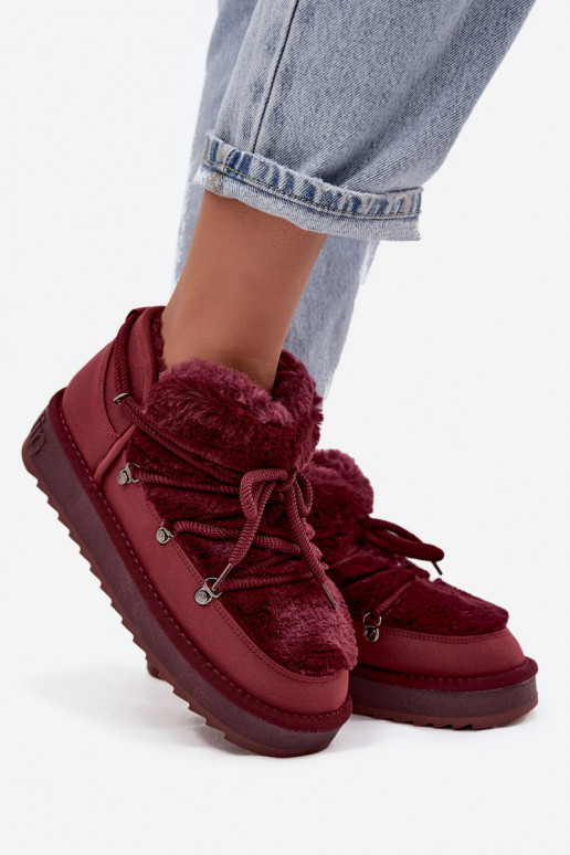 Laag SneeuIn laarzen met platform met bont D.Franklin DFSH370011 bordeaux