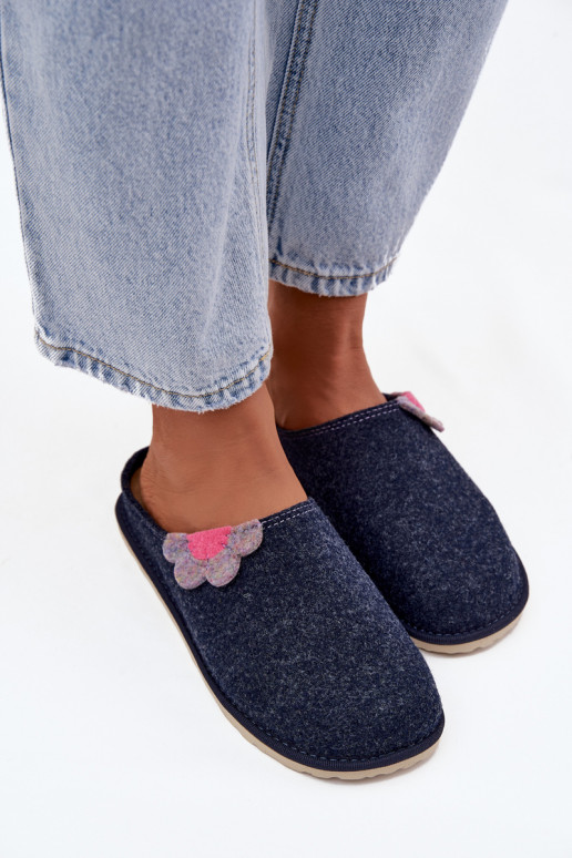 Slippers Dames Met een bloem Inblu CS000043 donkerblauIn Slippers Dames Met een bloem Inblu CS000043 donkerblauIn