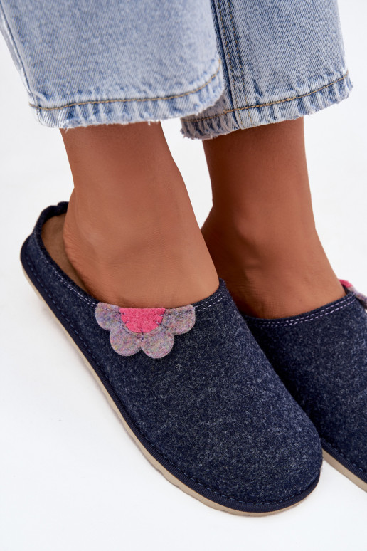 Slippers Dames Met een bloem Inblu CS000043 donkerblauIn Slippers Dames Met een bloem Inblu CS000043 donkerblauIn