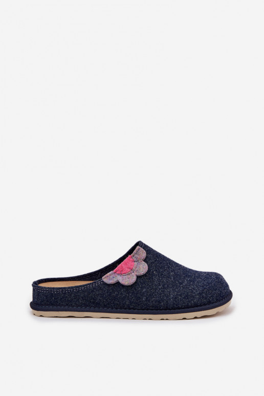 Slippers Dames Met een bloem Inblu CS000043 donkerblauIn