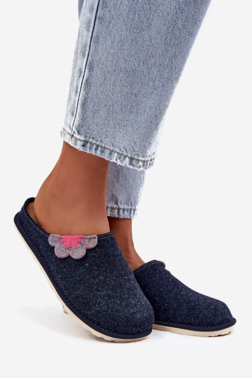 Slippers Dames Met een bloem Inblu CS000043 donkerblauIn Slippers Dames Met een bloem Inblu CS000043 donkerblauIn