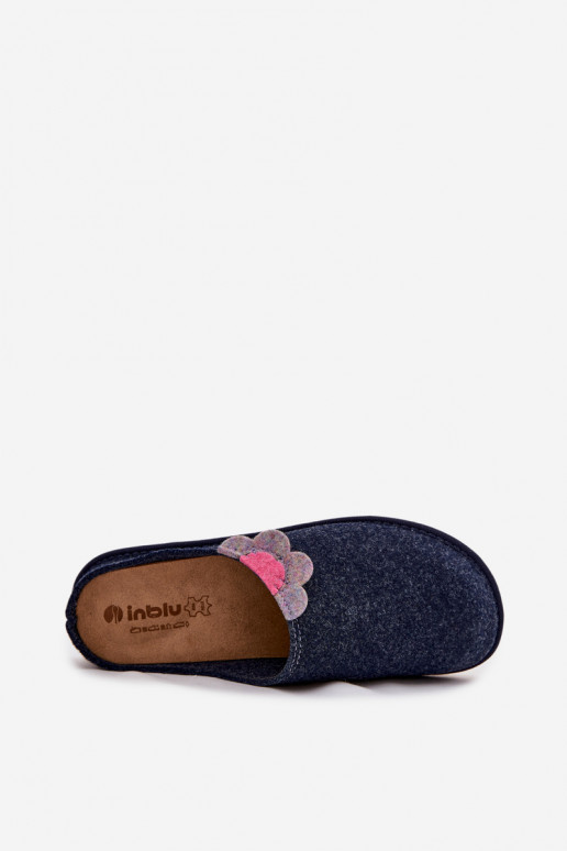 Slippers Dames Met een bloem Inblu CS000043 donkerblauIn