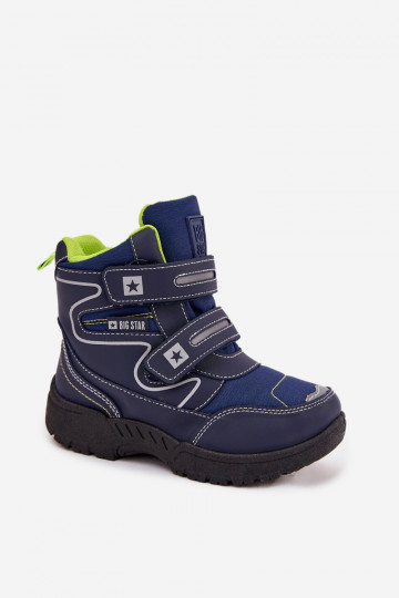 Gevoerde kinder sneeuwlaarzen "Big Star" OO374048 donkerblauwe kleur 2