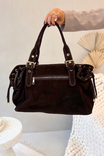 HandtasOpturalnego van suèdeu CzekoladoIna Danira