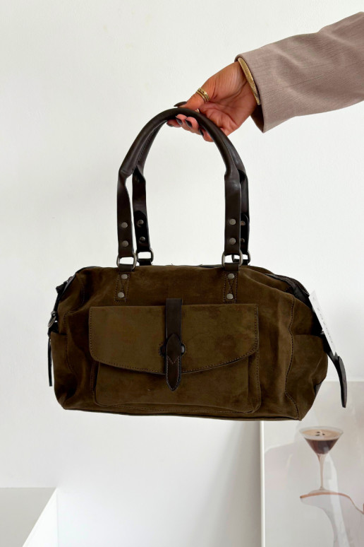 Handtasvan eco-suèdeu kaki kleuren Gressa