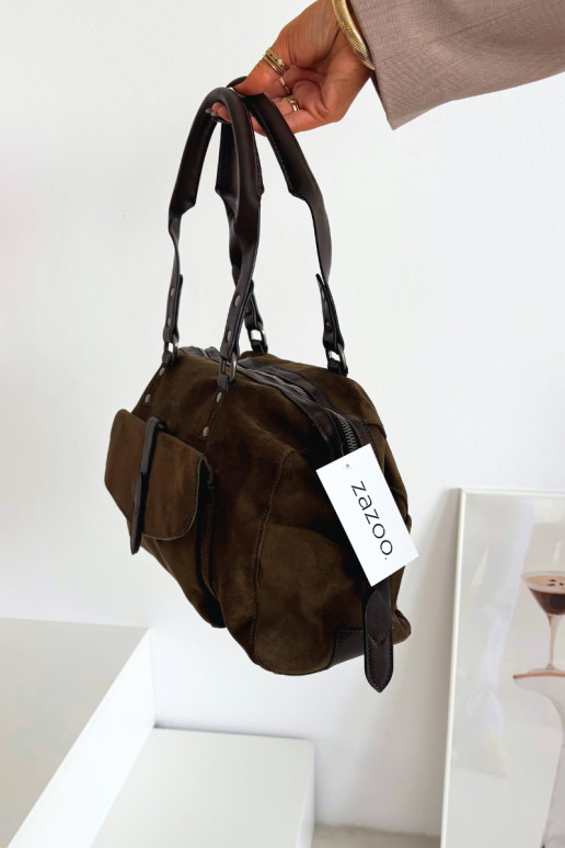 Handtasvan eco-suèdeu kaki kleuren Gressa