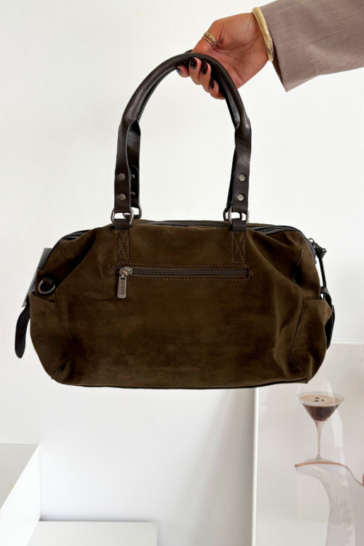 Handtasvan eco-suèdeu kaki kleuren Gressa Handtasvan eco-suèdeu kaki kleuren Gressa